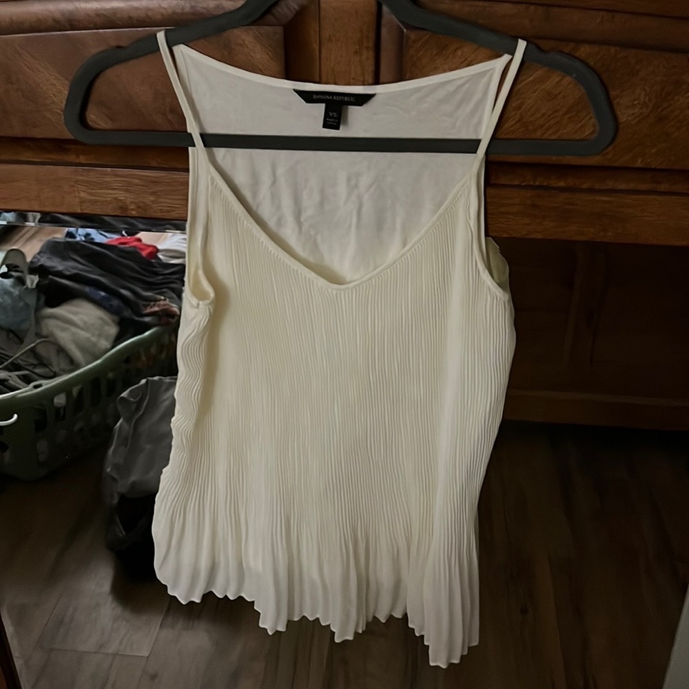 banana republic: white silky top